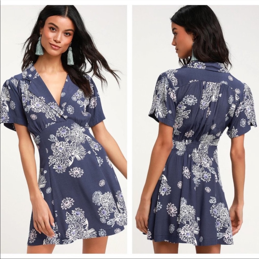 Free People blue floral mini dress